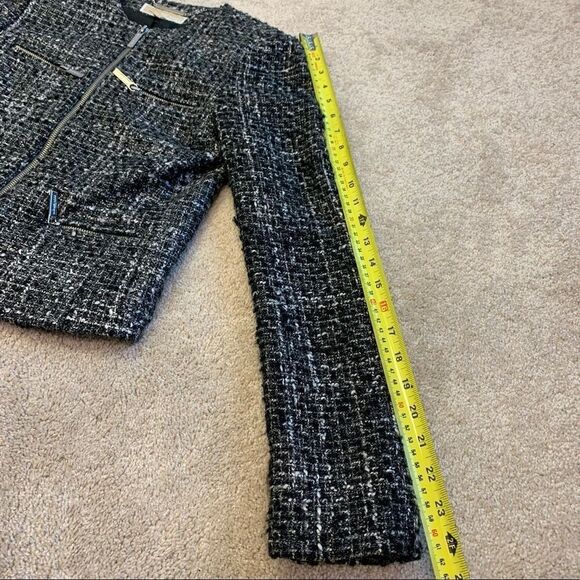 Michael Michael Kors black gray tweed Sartorial jacket size 2 - Picture 11 of 12